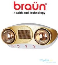 Đèn sưởi BORG& BRAUN 2 bóng vàng BU16