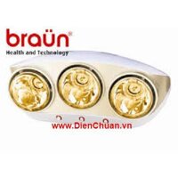 Đèn sưởi braun 3 bóng vàng