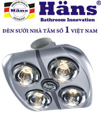 Đèn sưởi Hans 4 bóng âm trần H4B hÀNG  chính hãng