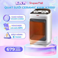 Đèn sưởi mini KAW K3000, Máy sưởi Ceramic mini, Quạt sưởi trong phòng làm ấm nhanh, Sưởi Gốm tự ngắt