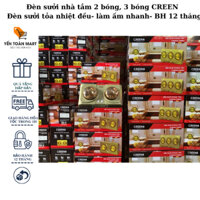 Đèn sưởi nhà tắm 2 bóng, 3 bóng CREEN CR-03B, bóng đèn sưởi tỏa nhiệt đều, làm ấm nhanh, bảo hành 12 tháng