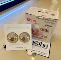 Đèn sưởi nhà tắm 2 bóng âm trần Kohn Braun BK03GR  Điều khiển từ xa - Hàng chính hãng