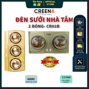 Đèn sưởi nhà tắm 2 bóng Creen CR-02B