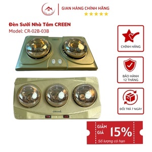 Đèn sưởi nhà tắm 2 bóng Creen CR-02B