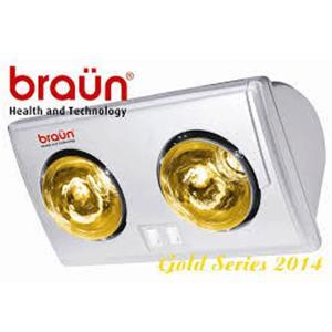Đèn sưởi nhà tắm Braun BU02G - 2 bóng vàng