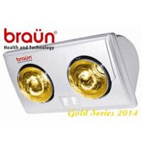 Đèn sưởi nhà tắm 2 bóng vàng Braun BU02G