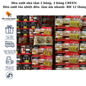 Đèn sưởi nhà tắm 3 bóng Creen CR-03B