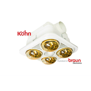 Đèn sưởi nhà tắm 4 bóng âm trần Kohn BU06GR
