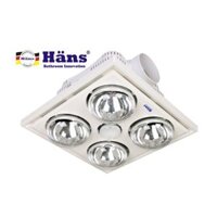 Đèn sưởi nhà tắm 4 bóng âm trần Hans H4B- Chính hãng