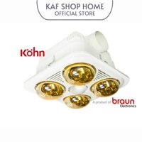 Đèn Sưởi Nhà Tắm 4 Bóng Âm Trần Kohn BU04G 1100W - Hàng Chính Hãng