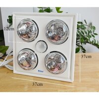 Đèn sưởi nhà tắm 4 bóng Hans H4B đa năng: Sưởi + Quạt thông gió + Đèn chiếu sáng - Hàng chính hãng