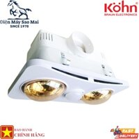 Đèn sưởi nhà tắm âm trần 2 bóng Kohn BK02G tích hợp quạt thông gió
