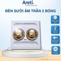 Đèn Sưởi Nhà Tắm Âm Trần Areti 02 Bóng 275W, Đèn Âm Trần Hồng Ngoại Nano Chống Nổ, Bảo hành 36 Tháng 1 Đổi 1