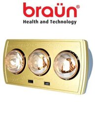 Đèn sưởi nhà tắm Braun 3 bóng vàng BU3