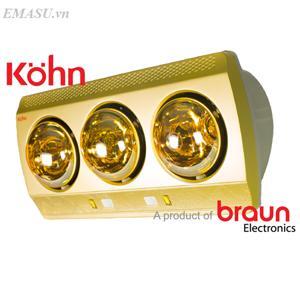 Đèn sưởi nhà tắm Kohn Braun KN03G (KN-03G) - 3 bóng
