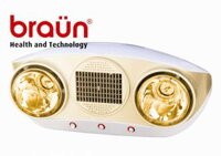 Đèn sưởi nhà tắm Braun KU02PG 2 Bóng + Quạt