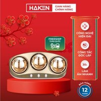 Đèn sưởi nhà tắm HAKEN hàng chính hãng có bảo hành, làm ấm siêu nhanh, không gây khô da, không đốt oxy, HK-DS263