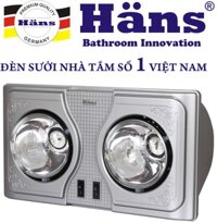 Đèn sưởi nhà tắm Hans 2 bóng H2B  hàng chính hãng bh 3 năm