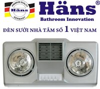 Đèn sưởi nhà tắm Hans 2 bóng thổi gió nóng (H2BHW)