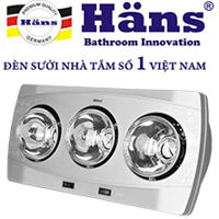 Đèn sưởi nhà tắm Hans 3 bóng new