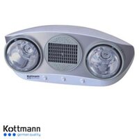 Đèn sưởi nhà tắm Hans Kottmann 2 bóng dòng bạc K2B-HW-S