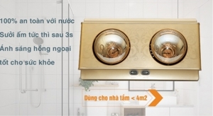 Đèn sưởi nhà tắm Heizen HE2BR - 2 bóng