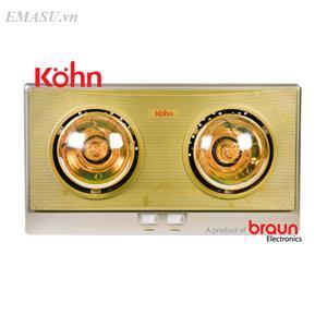 Đèn sưởi nhà tắm Braun KN02G -  2 bóng vàng