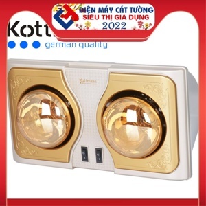 Đèn sưởi nhà tắm Kottmann K2B-H - 2 bóng vàng