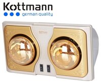 Đèn sưởi nhà tắm Kottmann 2 bóng K2BH hàng chính hãng bh toàn quốc 3 năm