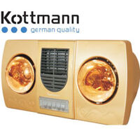 Đèn sưởi nhà tắm Kottmann 2 quạt thổi gió nóng K2B-HW-G