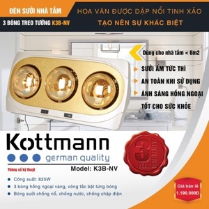 Đèn sưởi nhà tắm Kottmann K3NV - 3 bóng