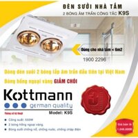 Đèn Sưởi Nhà Tắm Kottmann K9S 2 Bóng Âm Trần