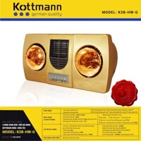 Đèn sưởi nhà tắm Kottmann K2B-HW-G - có quạt thổi gió nóng - Bảo hành 3 năm