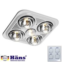 Đèn sưởi phòng tắm 4 bóng hồng ngoại Hans H4B-110