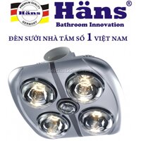 Đèn sưởi phòng tắm âm trần Hans H4B 4 bóng