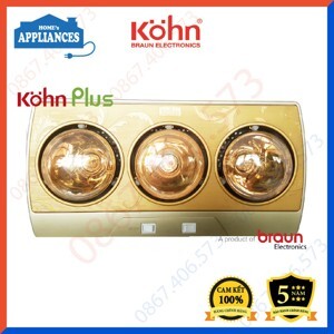 Đèn sưởi phòng tắm Braun Kohn KP03G-Plus - Điều khiển từ xa