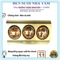 Đèn sưởi phòng tắm treo tường loại 2 bóng / 3 bóng ánh sáng vàng có bảo hành. MSP016