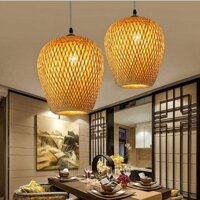 ĐÈN THẢ 2 LỚP TRÒN TRE MÂY