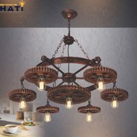 Đèn thả 7 bánh răng , xích sắt - HTB 015G
