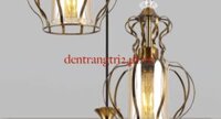 Đèn Thả Bàn ăn 3 lồng sắt chụp thủy tinh DY4036/3 GAB Ø450xH1000