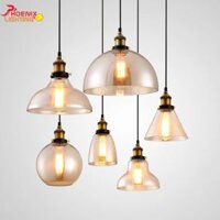 Đèn thả chao kính trang trí quán cafe