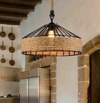 Đèn thả chao lưới quấn dây thừng kiểu công nghiệp TTK 115