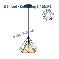 Đèn Thả Chao Sắt Kim Cương, chao đơn, Bộ 3 Chao. Lắp quán cafe, bàn ăn, quầy bar, ..... Tặng Bóng