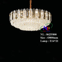 Đèn thả chùm pha lê cao cấp - Đèn chùm tân cổ điển 8625/800 trang trí phòng khách, bệnh viện, Tiệm Spa