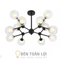 Đèn thả chùm thủy tinh 12 bóng nhỏ gọn trang trí phòng khách