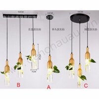 Đèn thả có chậu cây trồng hoa Ø70mm QN-TH9438 (A, B, C)