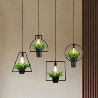 Đèn thả decor - khung sắt, trồng cây giá rẻ TDC-23