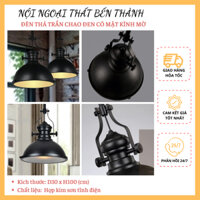 Đèn thả - Đèn thả trần chao đen có mặt mica mờ tặng kèm bóng 4w trang trí phòng ngủ, quầy bả, quán cafe  ĐT 20