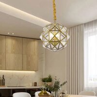Đèn thả đồng chao thủy tinh trang trí bàn ăn cao cấp D400mm HP-TD6136