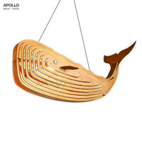 Đèn thả gỗ cá nhà táng Decor trang trí DTT 4537A